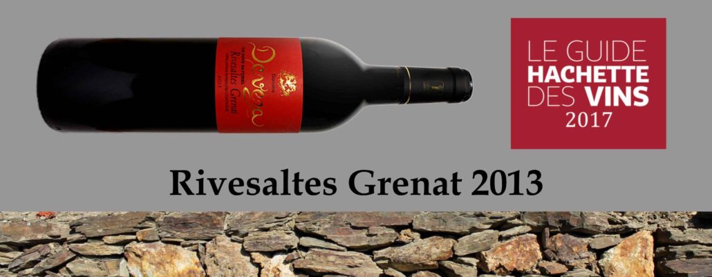 Domaine Deveza, Rivesaltes Grenat AOP 2013 ØKo  fik to stjerner ** - svarende til Bemærkelsesværdig - i det anerkendte Magasin “Guide Hachette” 2017